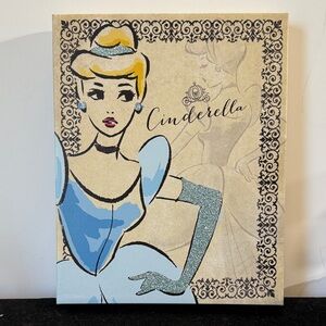 Cinderella Canvas Art with Blue and Glitter Accents. 8“x 10“